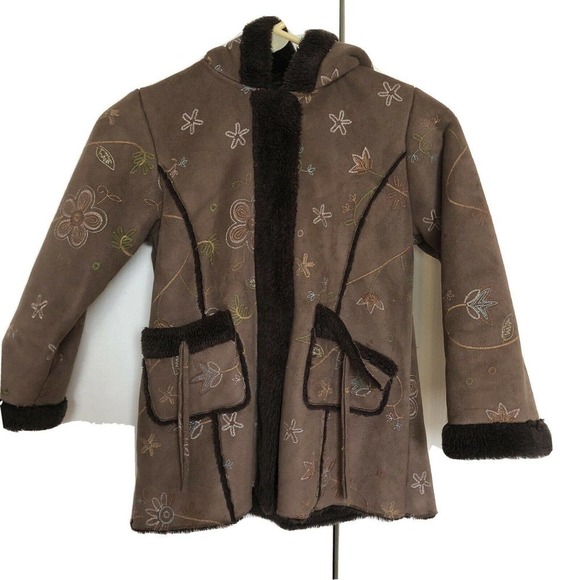 Rothschild Girls Size L Winter Jacket Coat Hooded Full Zip Floral‎ - Picture 1 of 8